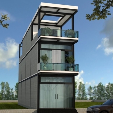 Mẫu Nhà Lắp Ghép Dân Dụng 3 Tầng