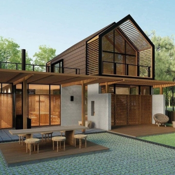 Mẫu nhà lắp ghép dân dụng mái thái