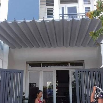 Mái hiên xếp màu xám ghi
