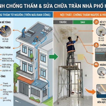 Sửa chữa trần nhà và chống thấm hiệu quả cho nhà phố