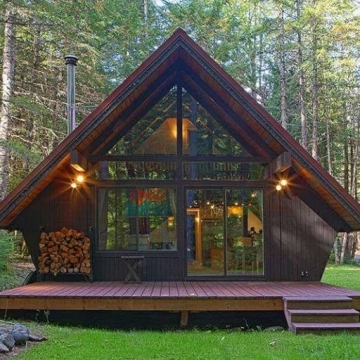 Mẫu nhà lắp ghép homestay ốp gỗ