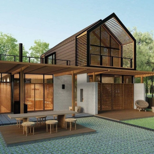 Mẫu nhà lắp ghép dân dụng mái thái